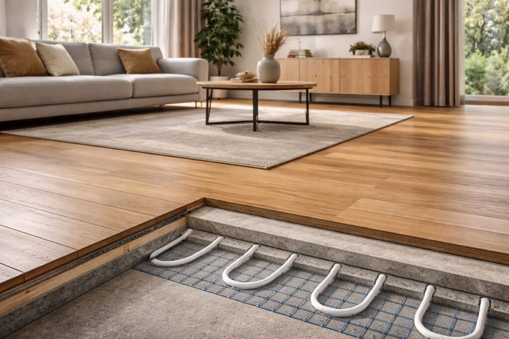 Welche dicke sollte Parkett für eine Fußbodenheizung haben