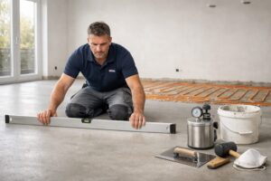 Vorarbeiten vor der Bodenverlegung